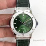 Replica Swiss Hublot Classic Fusion Titanium Watch Green Dial